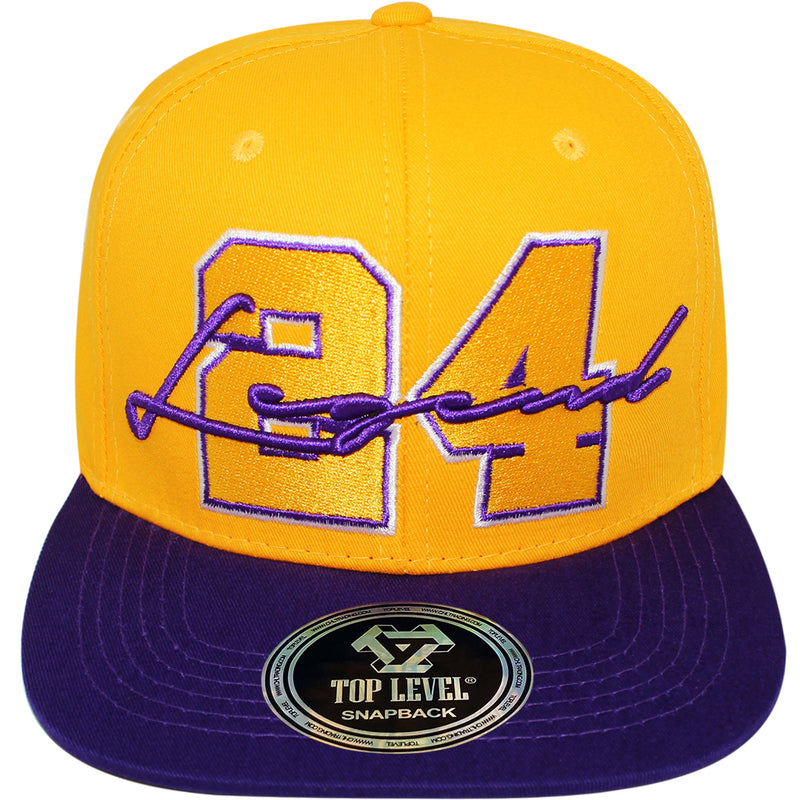 TOP LEVEL : LEGEND | Front-raised Cursive Verbiage Embroidery with 24 Design Snapback Cap