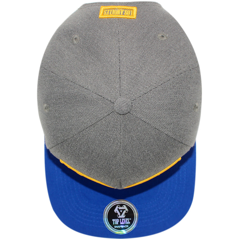 TOP LEVEL : LOS ANGELES | Embossed Verbiage Embroidery with Car Plate Design Snapback Cap