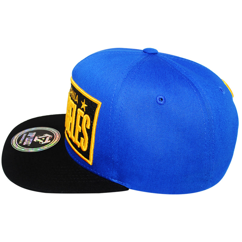 TOP LEVEL : LOS ANGELES | Embossed Verbiage Embroidery with Car Plate Design Snapback Cap