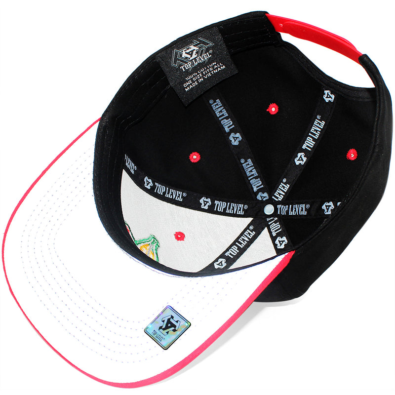 TOP LEVEL : MARIJUANA | Front-raised Marijuana with Rasta Color Design Snapback Cap