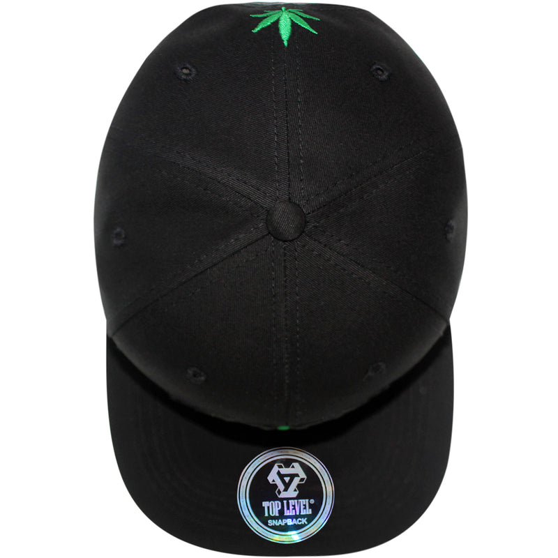 TOP LEVEL : MARIJUANA | Funny Cartoon Hands Embroidery Design Snapback Cap