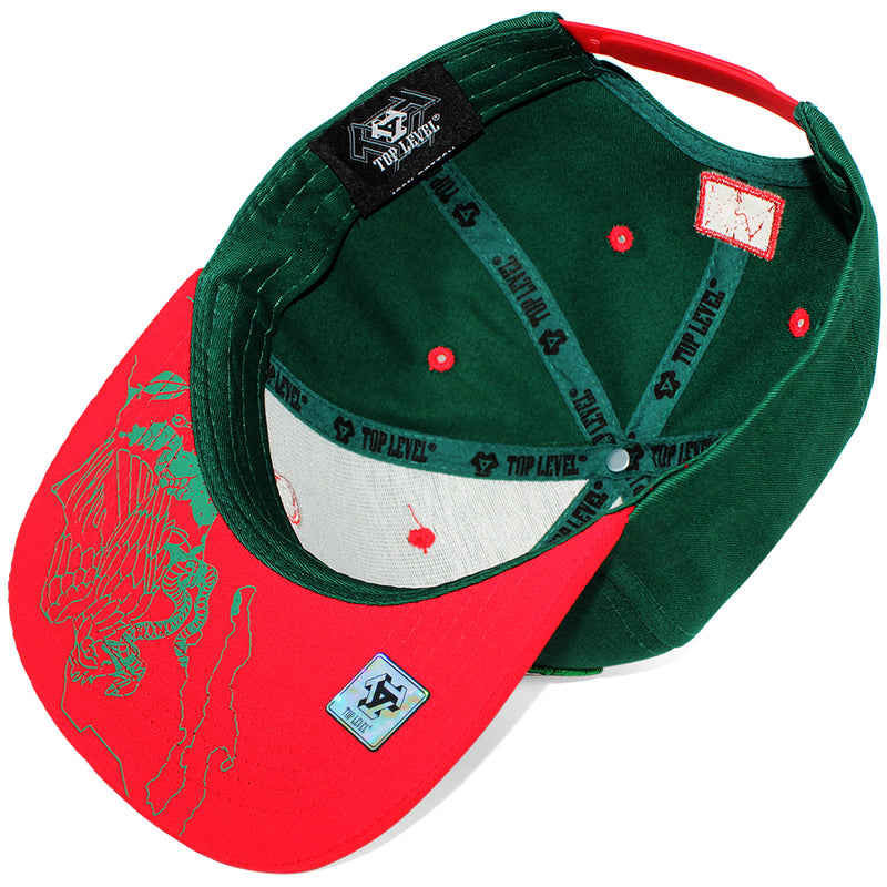 TOP LEVEL : MEXICO | Map with Mexico Flag Sublimation Patch Design Snapback Cap