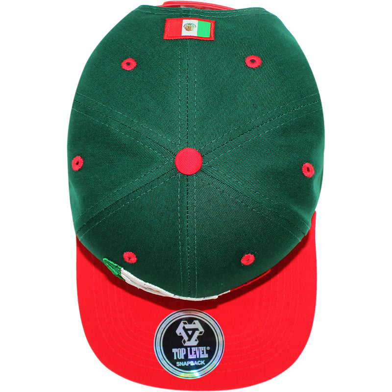 TOP LEVEL : MEXICO | Map with Mexico Flag Sublimation Patch Design Snapback Cap