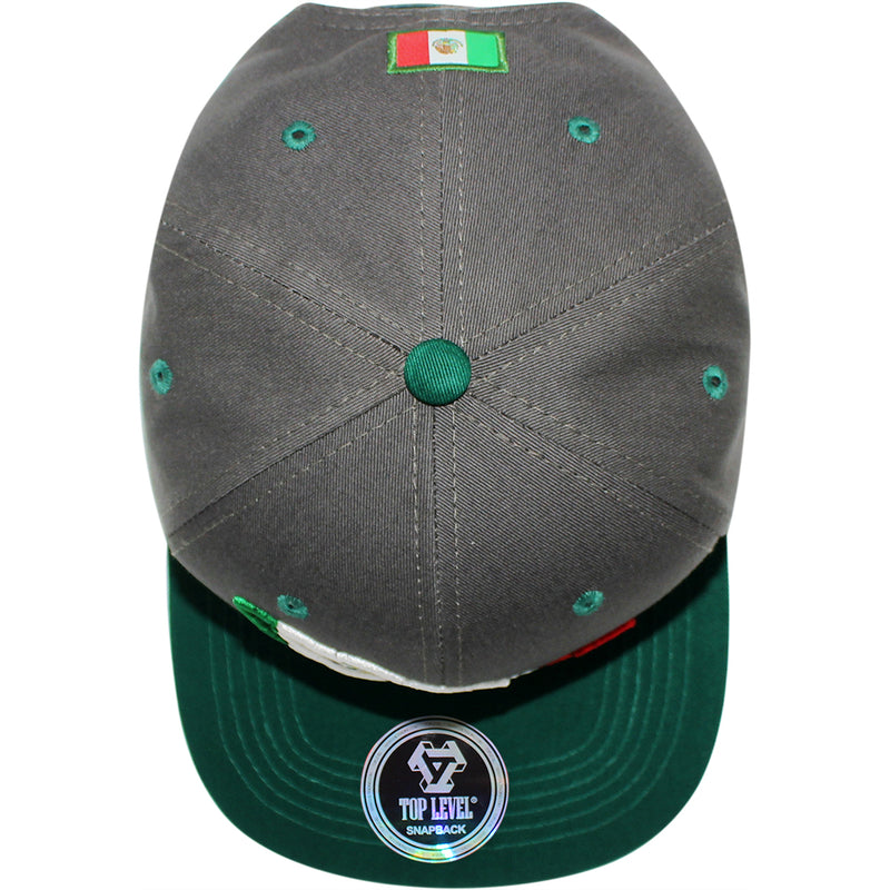 TOP LEVEL : MEXICO | Map with Mexico Flag Sublimation Patch Design Snapback Cap