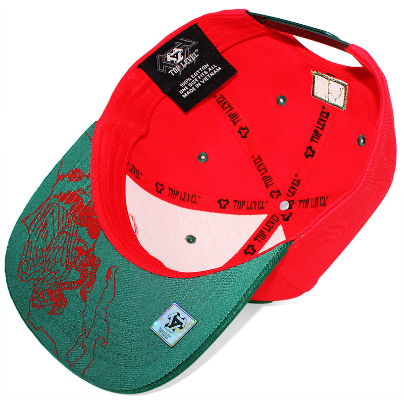 TOP LEVEL : MEXICO | Map with Mexico Flag Sublimation Patch Design Snapback Cap