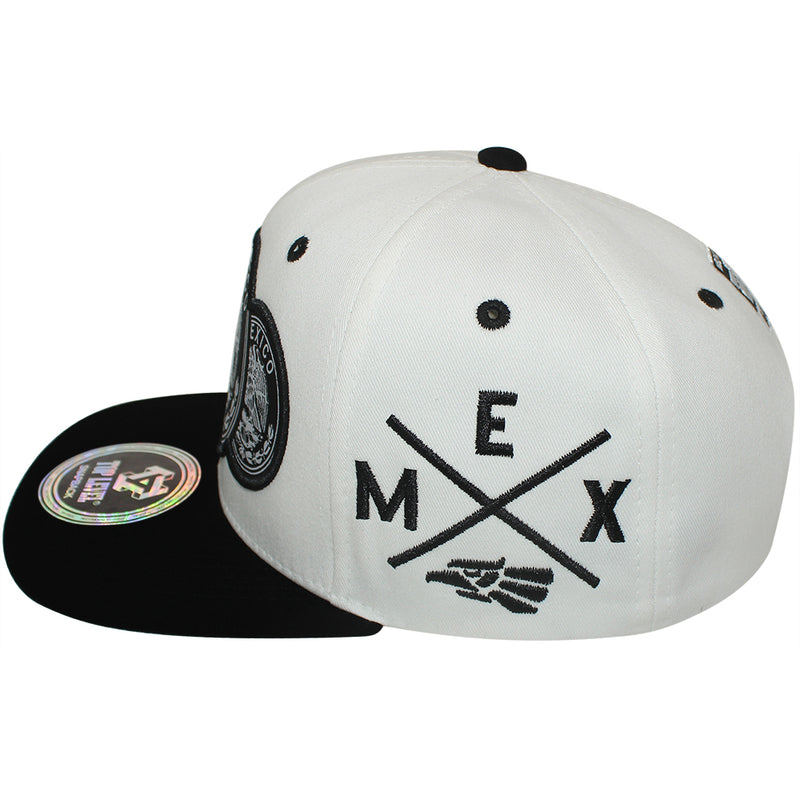 TOP LEVEL : MEXICO | Three Mexican Coat of Arms Patches Design Snapback Cap