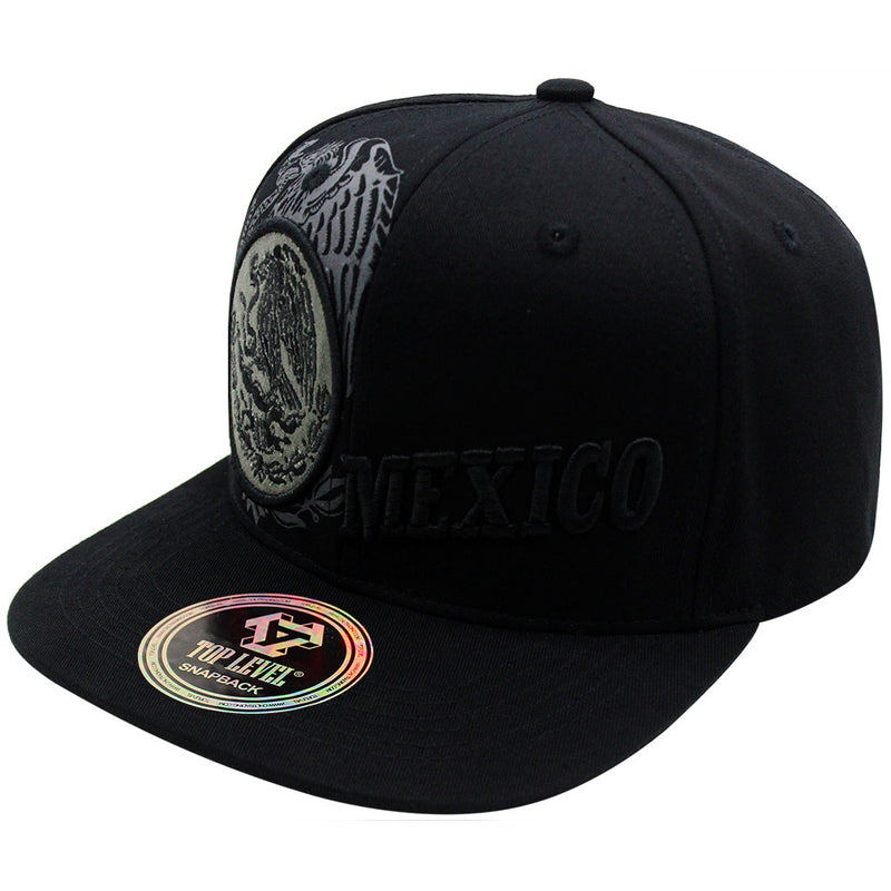 TOP LEVEL : MEXICO | Mexican Coat of Arms with Mexico Flag Colors Design Snapback Cap