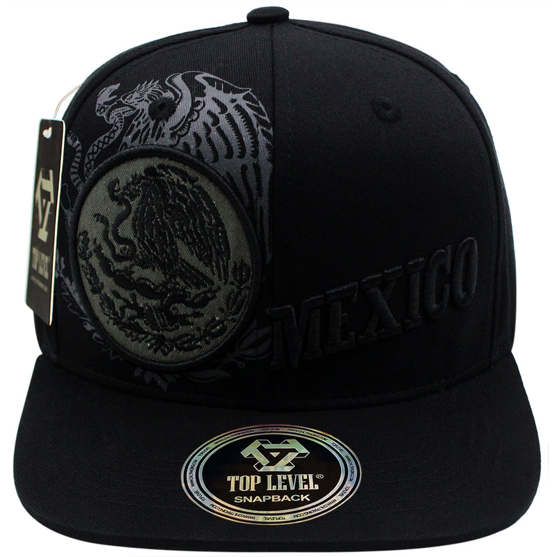 TOP LEVEL : MEXICO | Mexican Coat of Arms with Mexico Flag Colors Design Snapback Cap