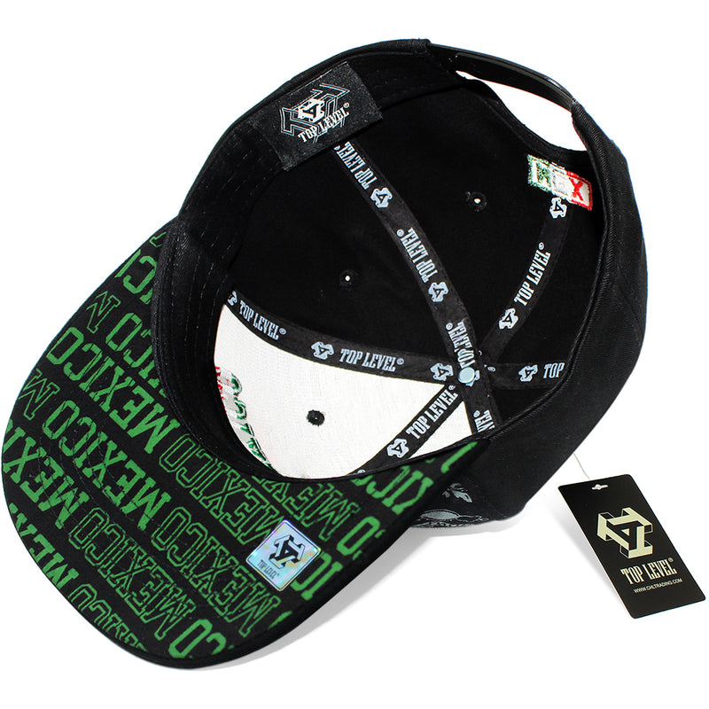 TOP LEVEL : MEXICO | Mexican Coat of Arms with Mexico Flag Colors Design Snapback Cap