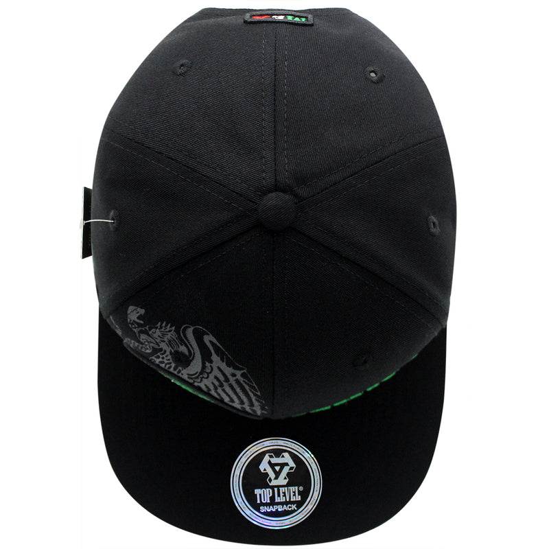 TOP LEVEL : MEXICO | Mexican Coat of Arms with Mexico Flag Colors Design Snapback Cap