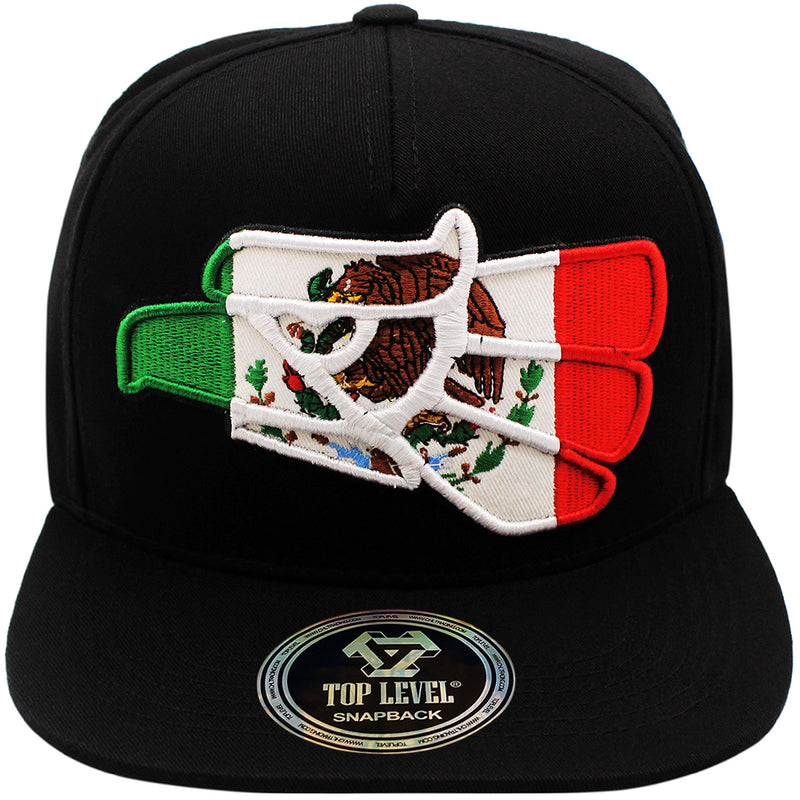 TOP LEVEL : MEXICO | Front-raised Mexican Eagle with Mexico Flag Design Snapback Cap