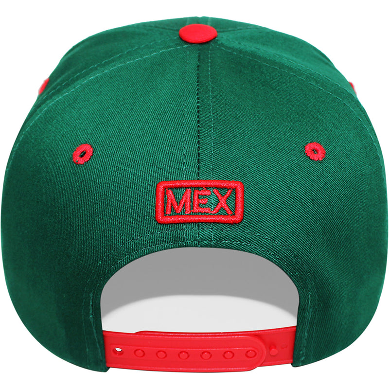 TOP LEVEL : MEXICO | Front-raised Mexican Eagle with Mexico Flag Design Snapback Cap