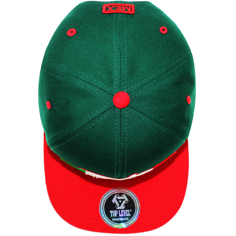 TOP LEVEL : MEXICO | Front-raised Mexican Eagle with Mexico Flag Design Snapback Cap