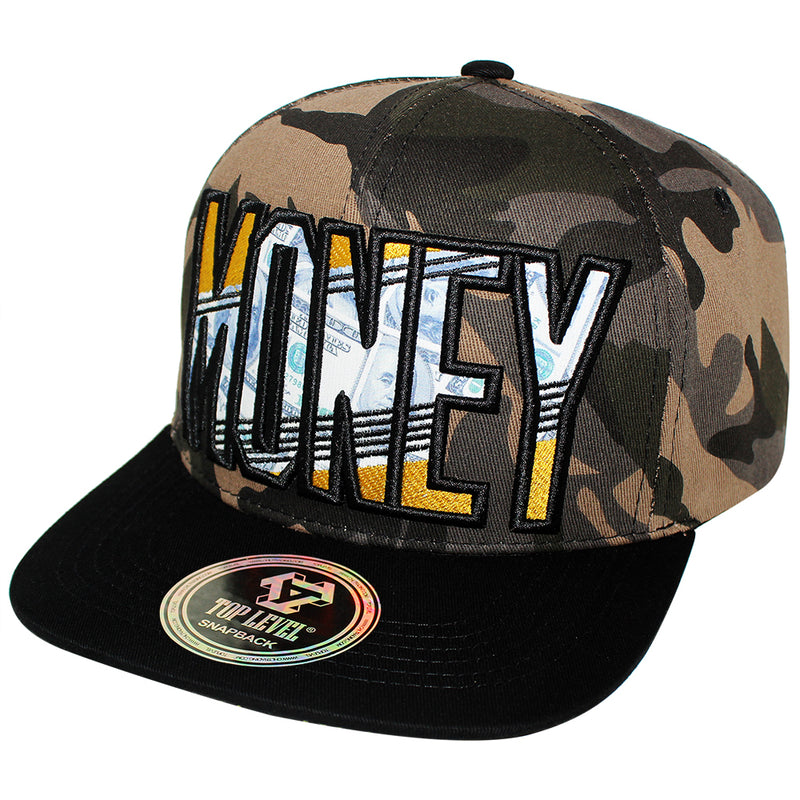 TOP LEVEL : MONEY | Bill Sublimation Patch Design Snapback Cap