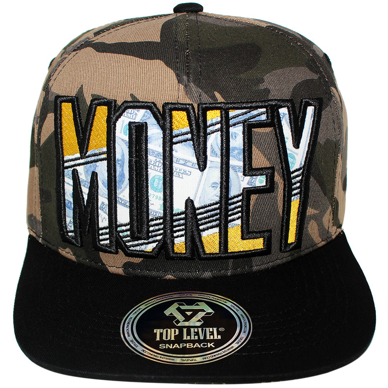 TOP LEVEL : MONEY | Bill Sublimation Patch Design Snapback Cap