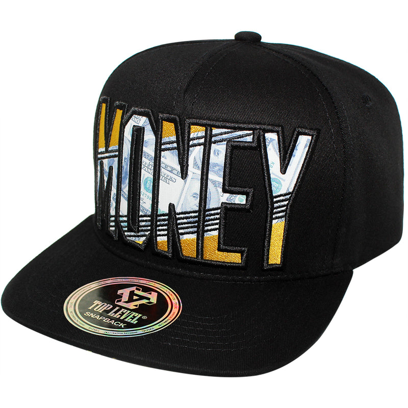 TOP LEVEL : MONEY | Bill Sublimation Patch Design Snapback Cap