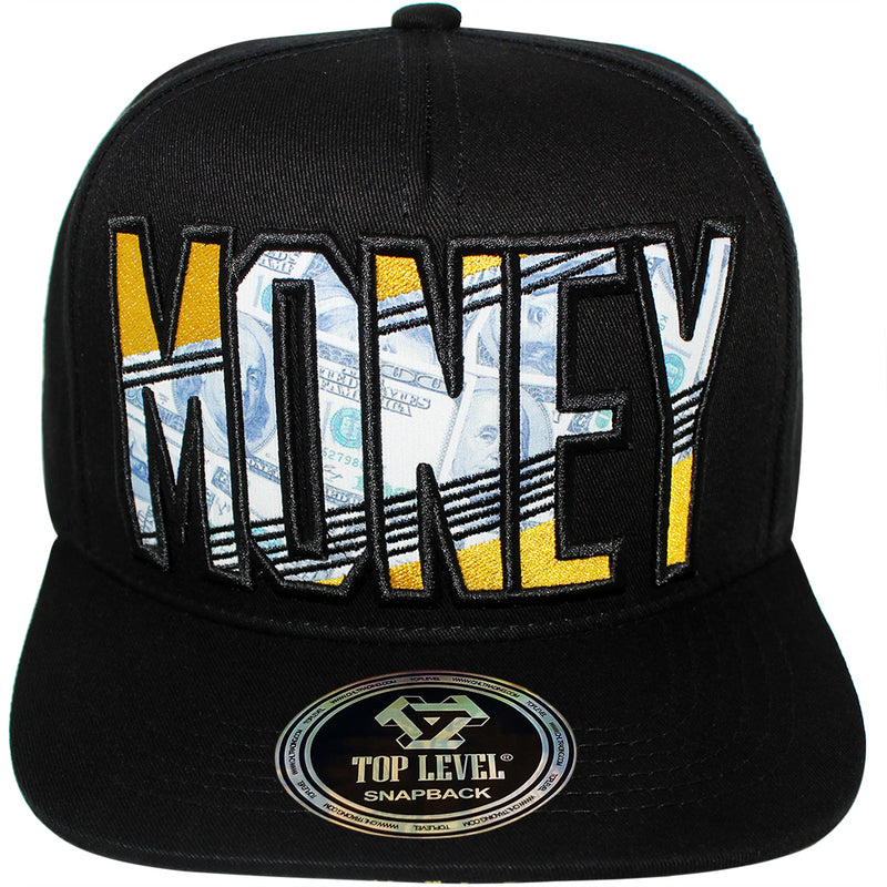 TOP LEVEL : MONEY | Bill Sublimation Patch Design Snapback Cap