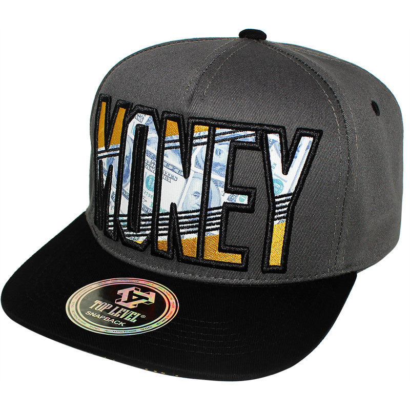 TOP LEVEL : MONEY | Bill Sublimation Patch Design Snapback Cap