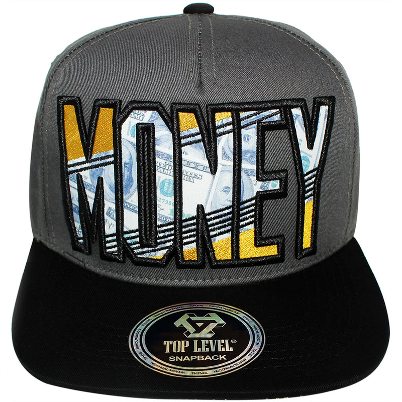 TOP LEVEL : MONEY | Bill Sublimation Patch Design Snapback Cap