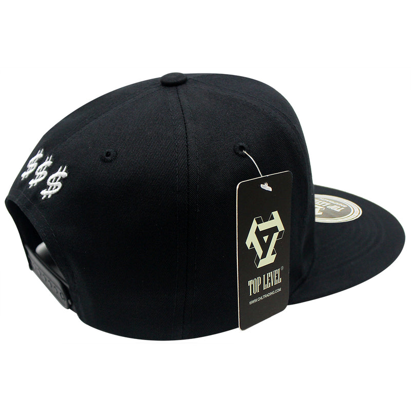 TOP LEVEL : MONEY | Dollar Sign with Rubber Patch Design Snapback Cap