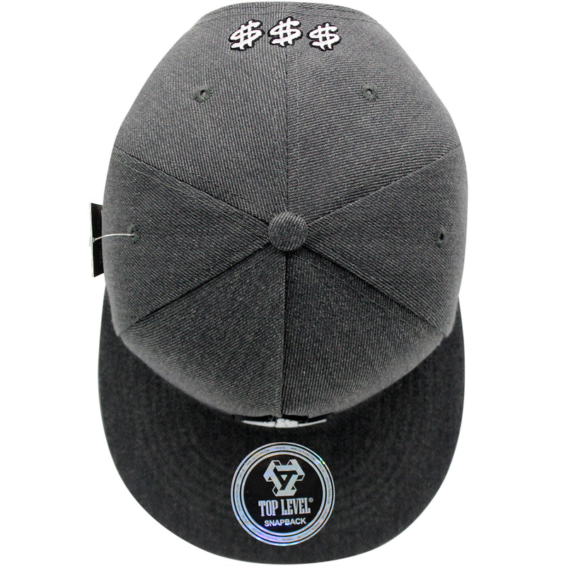 TOP LEVEL : MONEY | Dollar Sign with Rubber Patch Design Snapback Cap