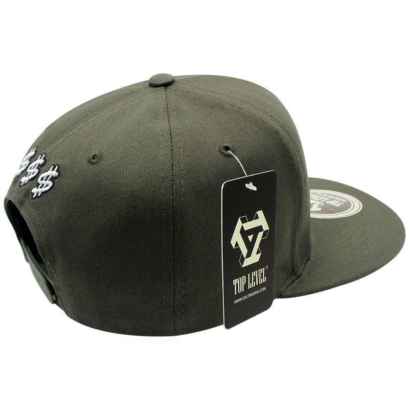 TOP LEVEL : MONEY | Dollar Sign with Rubber Patch Design Snapback Cap