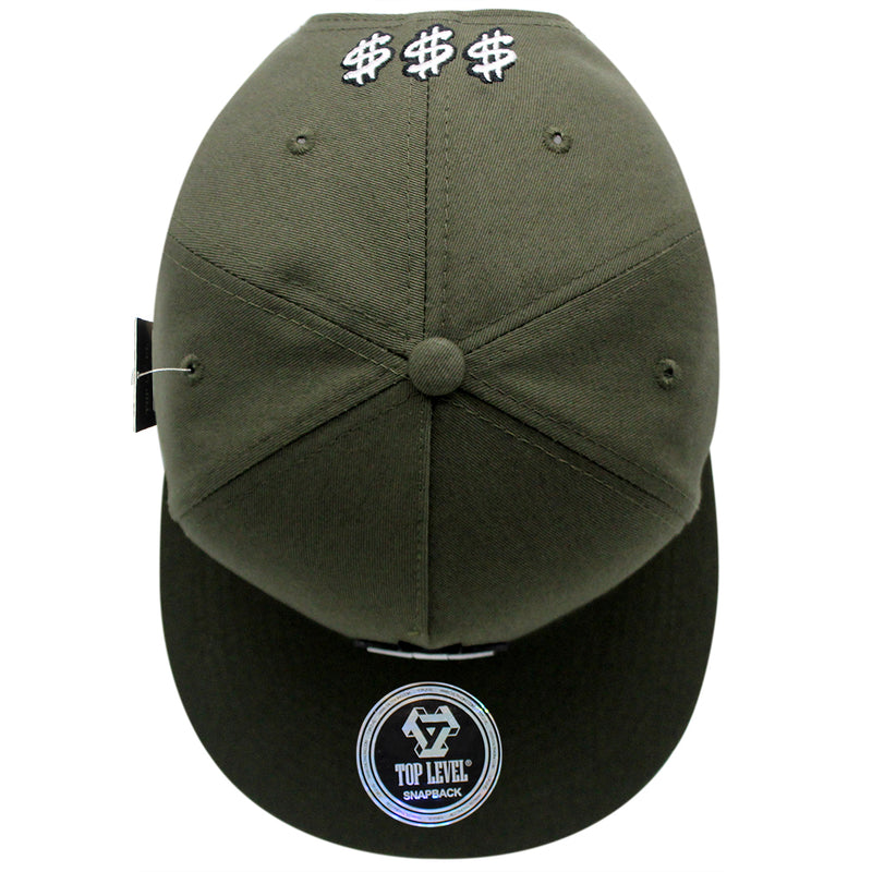 TOP LEVEL : MONEY | Dollar Sign with Rubber Patch Design Snapback Cap