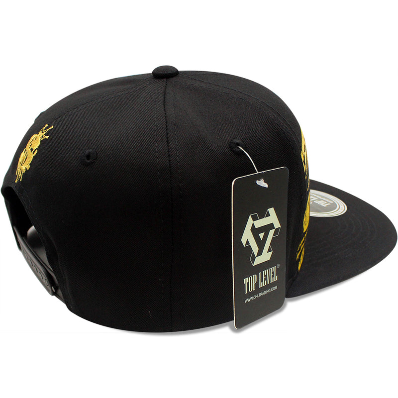 TOP LEVEL : MONEY | Unique Dripping Dollar Sign & $100 Bill Print Design Snapback Cap