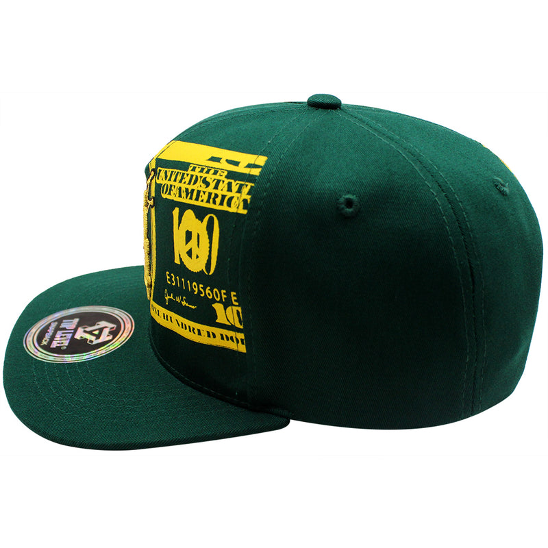 TOP LEVEL : MONEY | Unique Dripping Dollar Sign & $100 Bill Print Design Snapback Cap