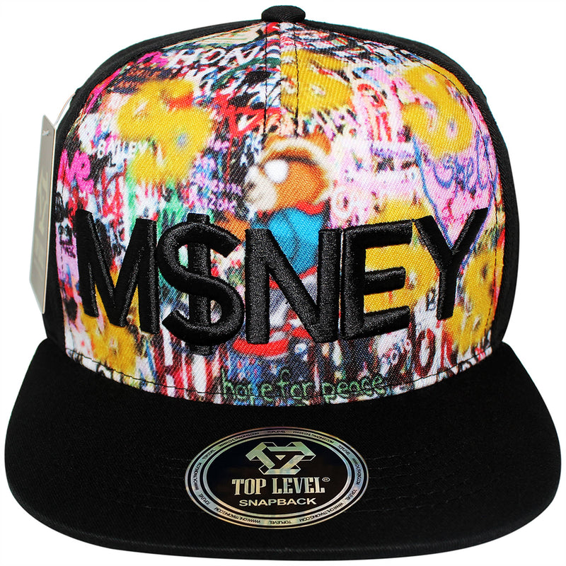 TOP LEVEL : MONEY | Graffiti Art with Cool Bear Sublimation Design Snapback Cap