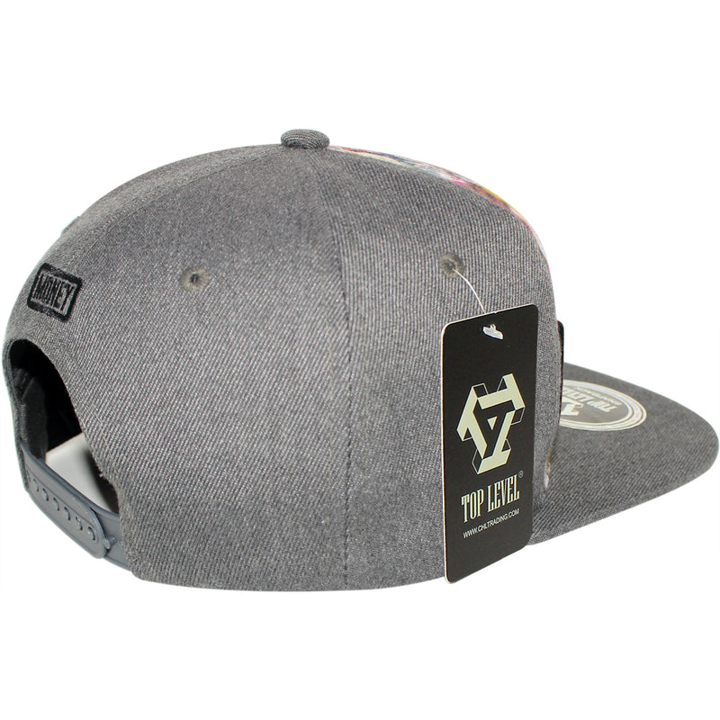 TOP LEVEL : MONEY | Graffiti Art with Cool Bear Sublimation Design Snapback Cap