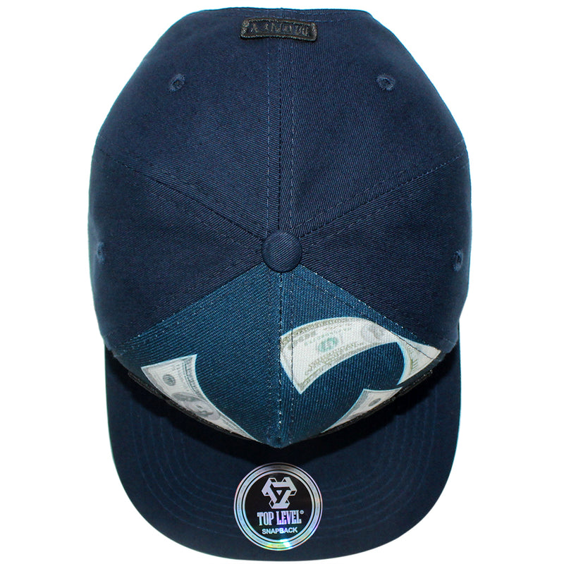 TOP LEVEL : MONEY | Reflective Patch & Dollar Bills Sublimation Print Design Snapback Cap