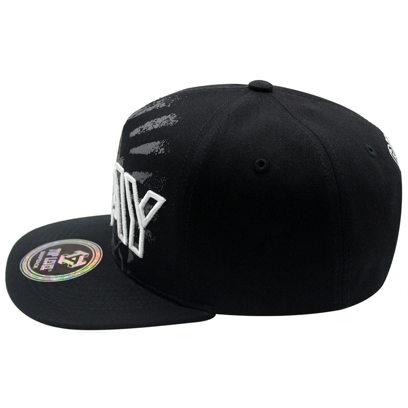 TOP LEVEL : PRAY | Front Raised Pray Verbiage Design with Prayer's Hand Print Design Snapback Cap