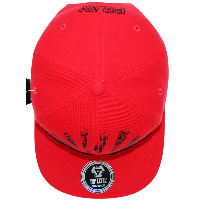 TOP LEVEL : PRAY | Front Raised Pray Verbiage Design with Prayer's Hand Print Design Snapback Cap