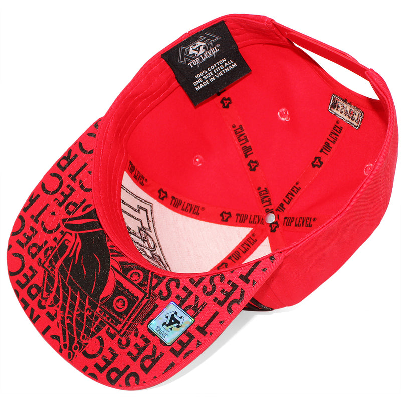 TOP LEVEL : RESPECT | Front-raised Verbiage Design Snapback Cap