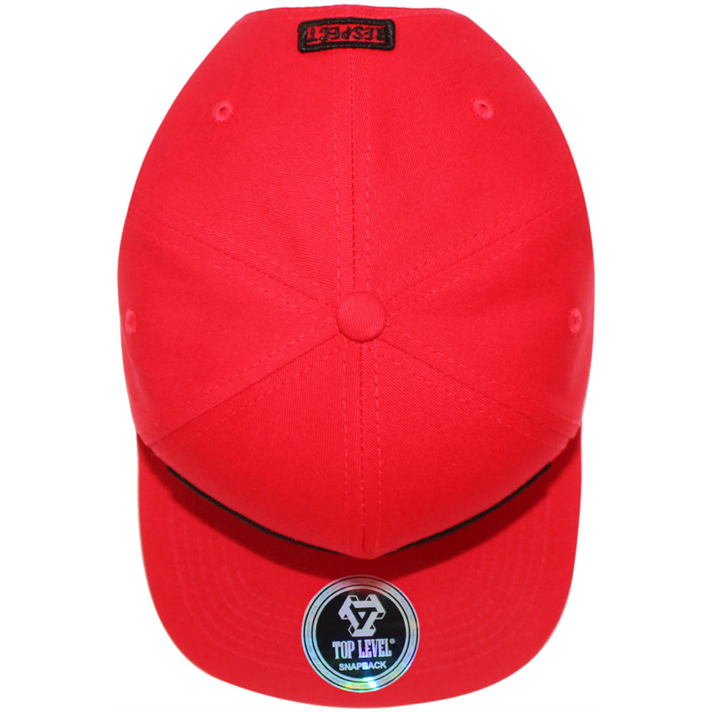 TOP LEVEL : RESPECT | Front-raised Verbiage Design Snapback Cap