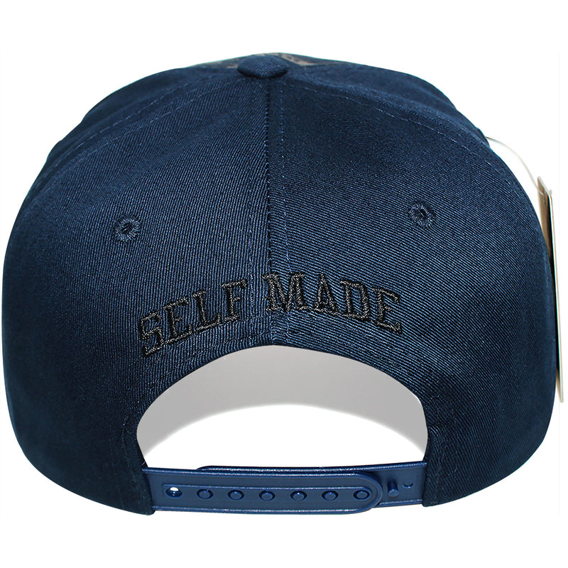 TOP LEVEL : SELF MADE | Verbiage with All-over Bill Print Design Snapback Cap