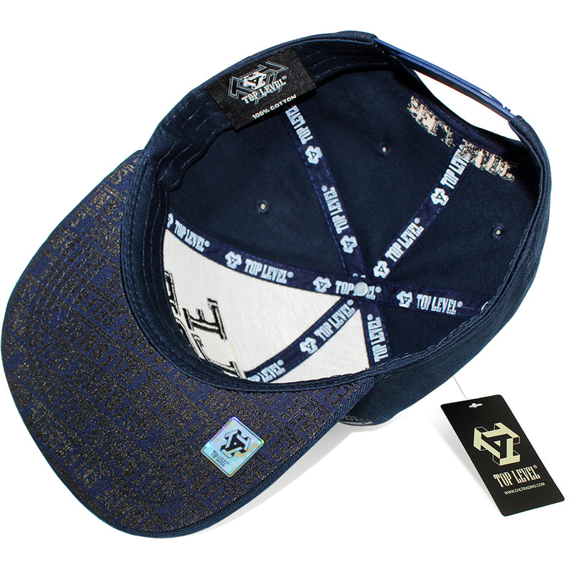 TOP LEVEL : SELF MADE | Verbiage with All-over Bill Print Design Snapback Cap