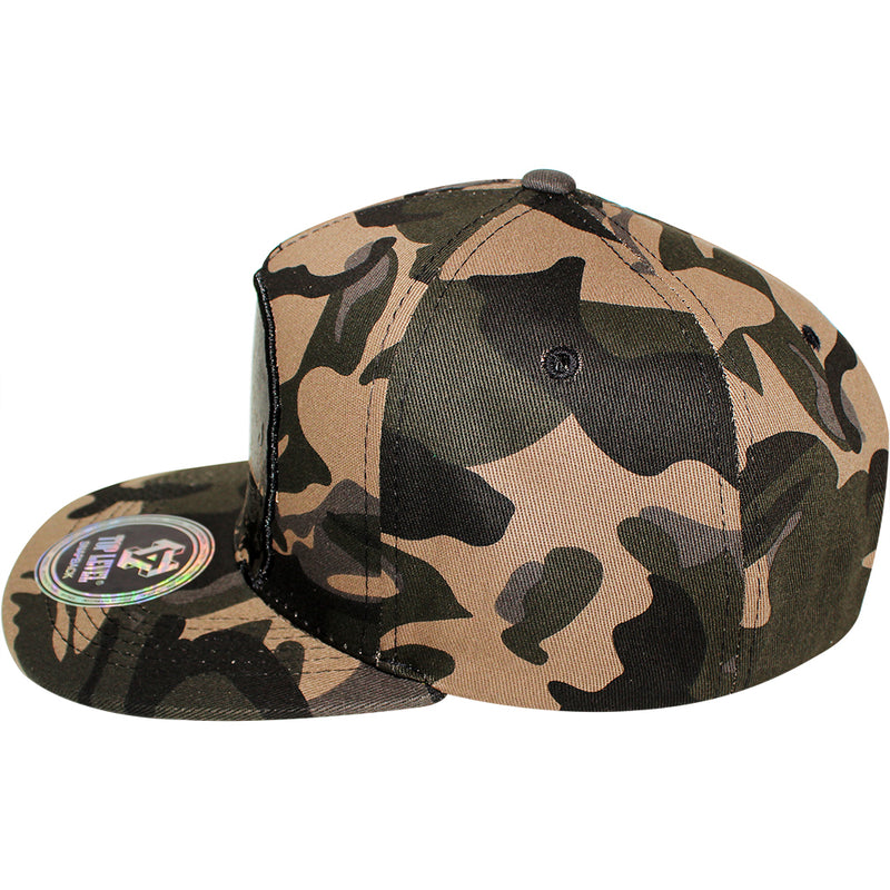 TOP LEVEL : SKULL | Head Print with Front Raised Outline Embroidery Design Snapback Cap