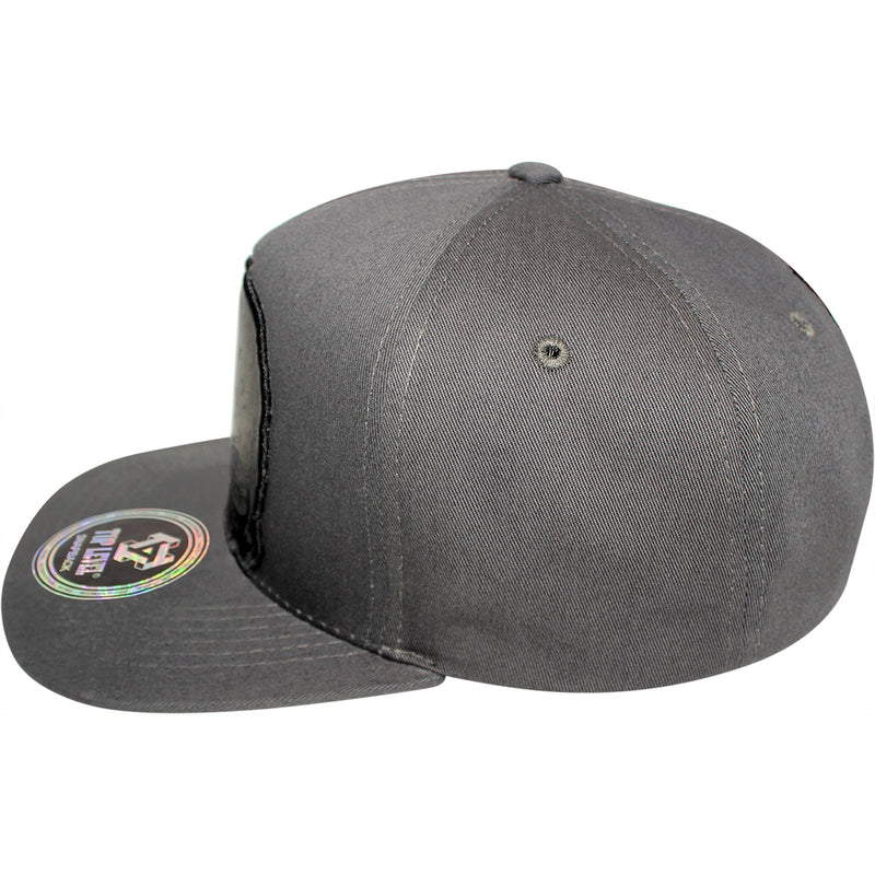 TOP LEVEL : SKULL | Head Print with Front Raised Outline Embroidery Design Snapback Cap