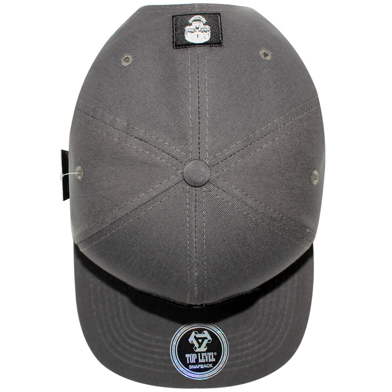 TOP LEVEL : SKULL | Head Print with Front Raised Outline Embroidery Design Snapback Cap