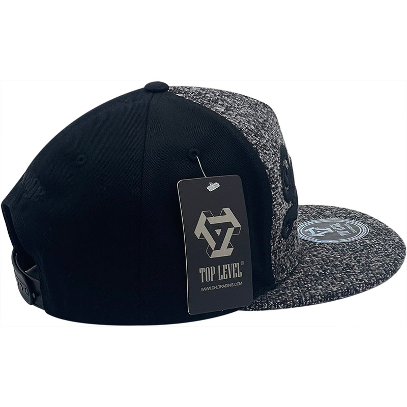 TOP LEVEL : SAVAGE | Verbiage with Two-tone Wool Fabric Design Snapback Cap