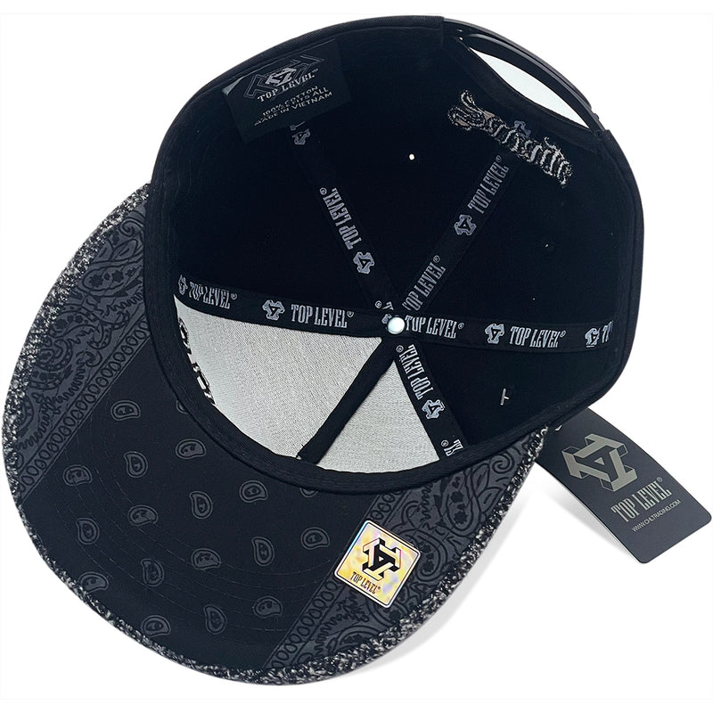 TOP LEVEL : SAVAGE | Verbiage with Two-tone Wool Fabric Design Snapback Cap