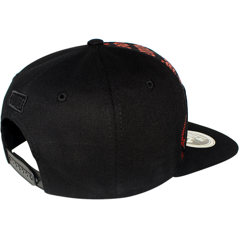 TOP LEVEL : SAVAGE | Front-raised Verbiage with Red Cotton Patch Design Snapback Cap