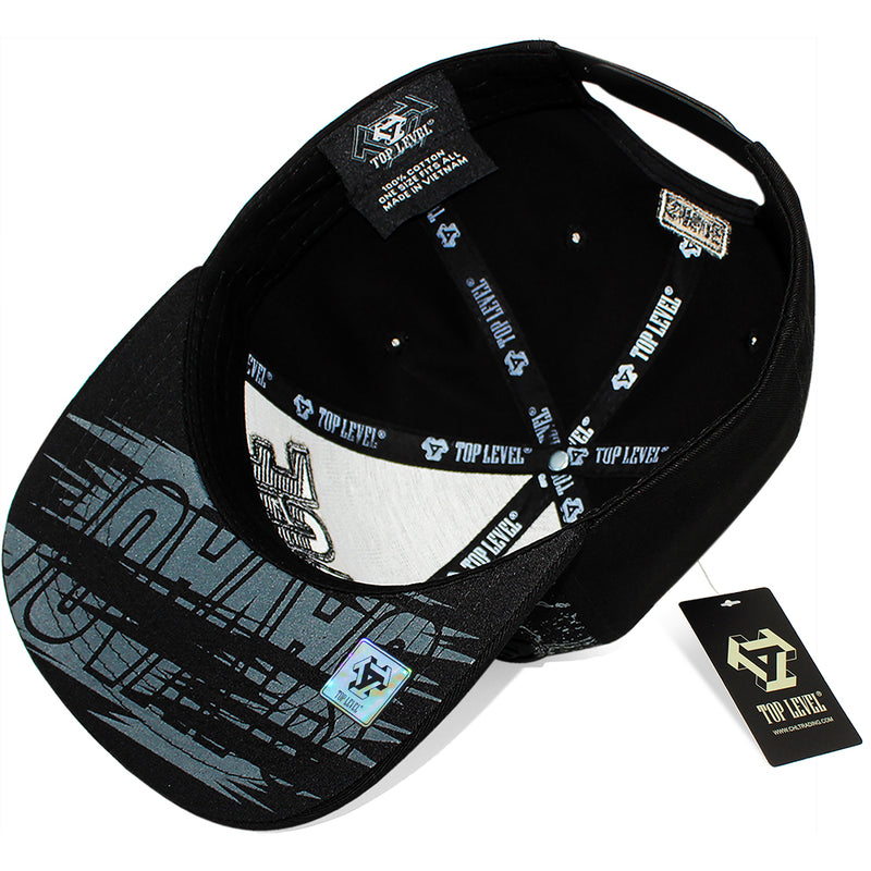 TOP LEVEL : SAVAGE | Verbiage with Marble Pattern Print Design Snapback Cap