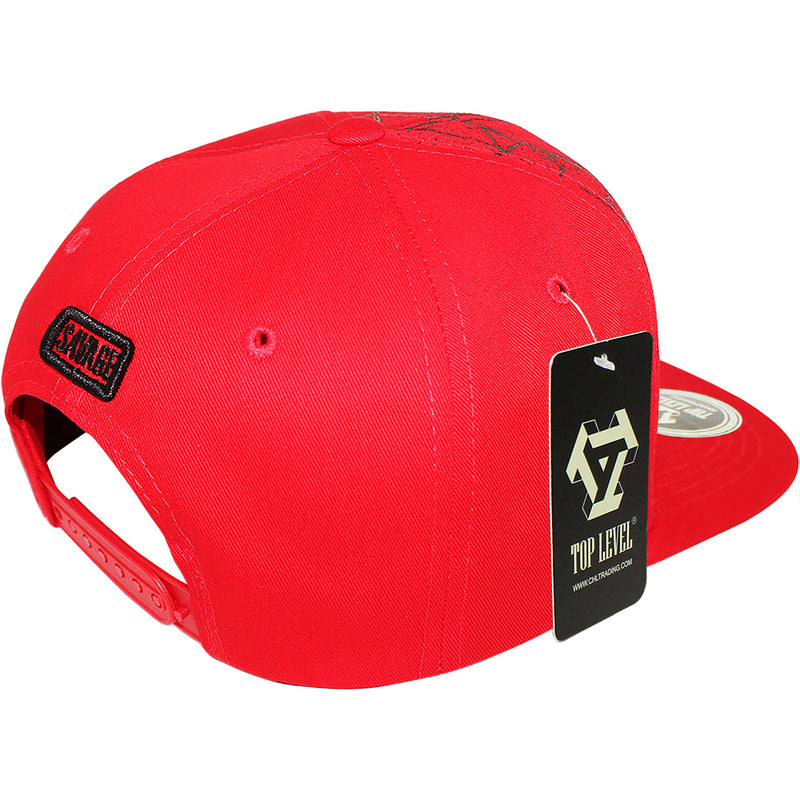 TOP LEVEL : SAVAGE | Verbiage with Marble Pattern Print Design Snapback Cap