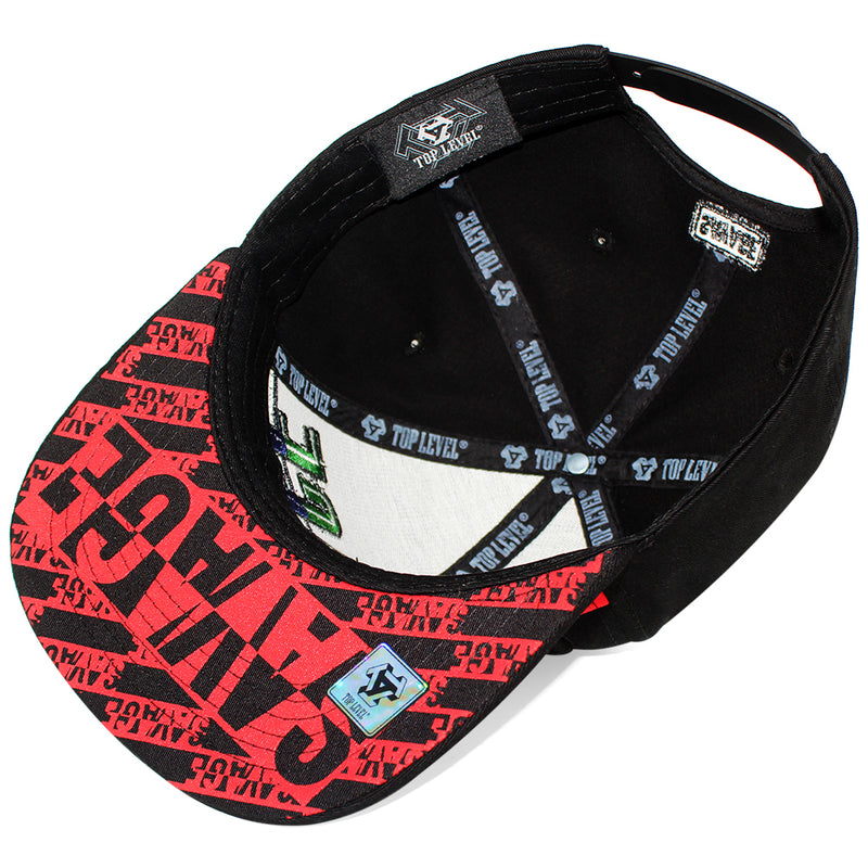 TOP LEVEL : SAVAGE | Front Raised Embroidery with Color Block Design Snapback Cap