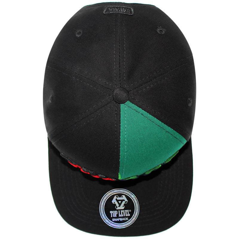 TOP LEVEL : SAVAGE | Front Raised Embroidery with Color Block Design Snapback Cap