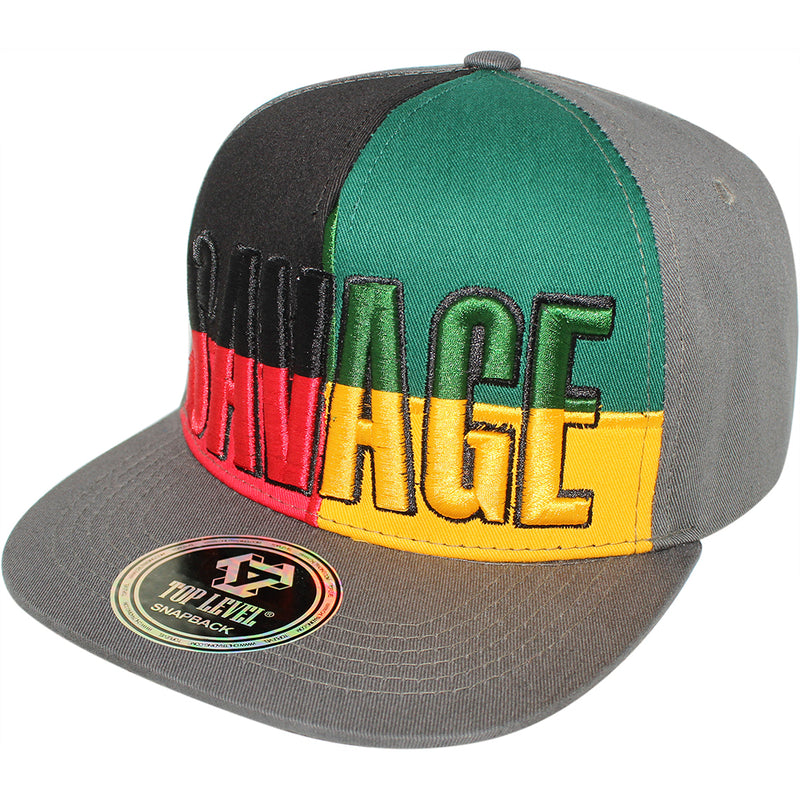 TOP LEVEL : SAVAGE | Front Raised Embroidery with Color Block Design Snapback Cap