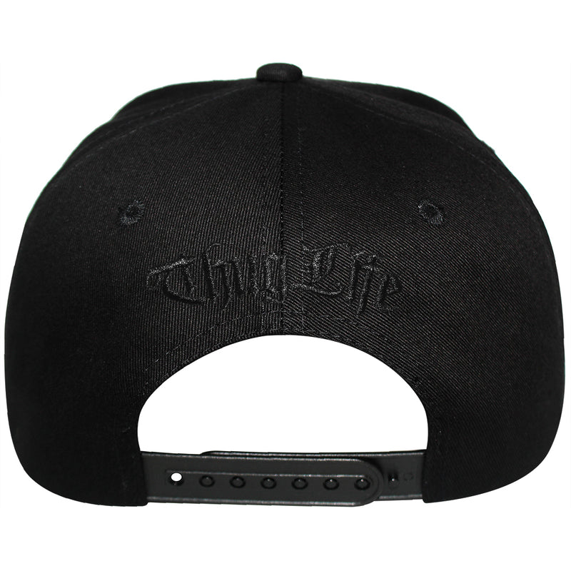 TOP LEVEL : THUG LIFE | Verbiage Design with Marble Print Design Snapback Cap